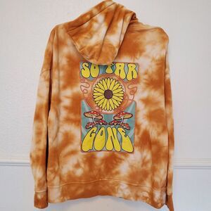 Empyre Skater Tan Yellow Tie Dye Mushroom Hoodie "So Far Gone" Size M Skateboard